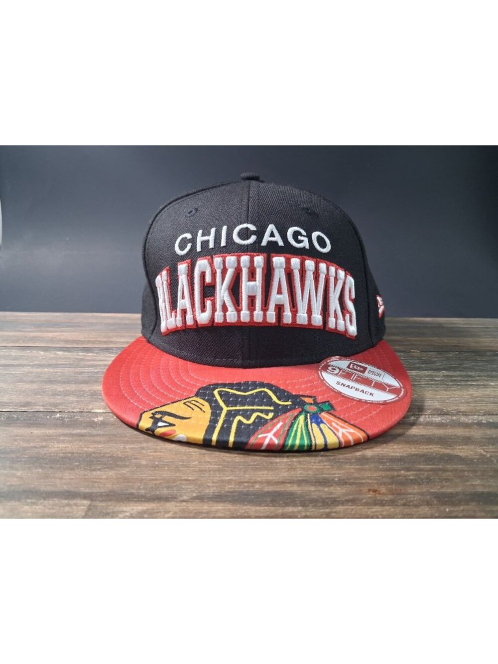 NHL Chicago Blackhawks Hat New Era 9Fifty Wool Snapback Wraparound Rim Graphic